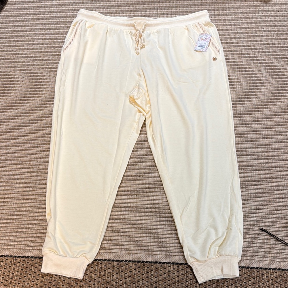 Kensie Cream Jogger Pants 3X